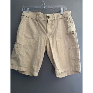 Sonoma Womens Size 6 Beige Bermuda Shorts Mid Rise Stretch Original NEW beachy